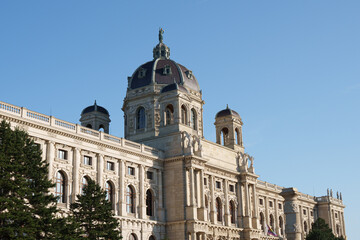 The Museum of Art History in Vienna against the blue sky.
