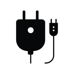 Smart plug silhouette vector art illustration