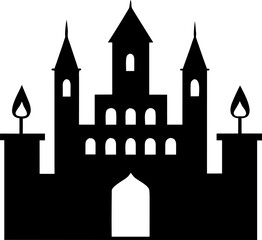 Fototapeta premium Castle with Giant Candle Towers Illustration