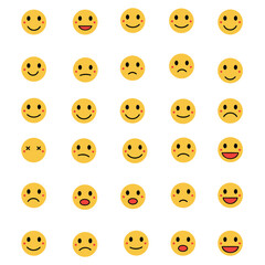 Fototapeta premium Funny emoticons faces with facial expressions