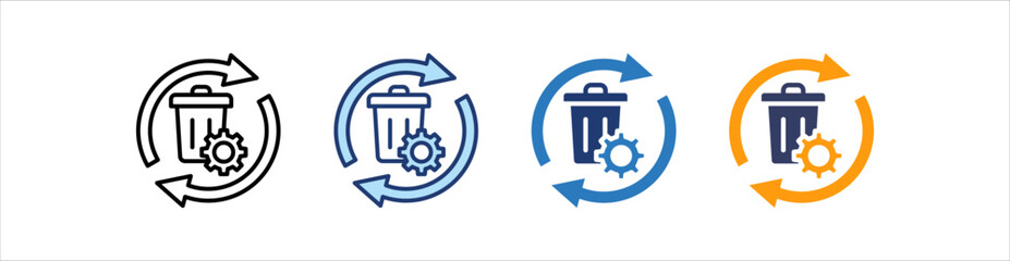 Waste Management Icon Set Multiple Style Collection