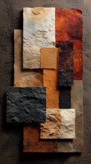 Earth-Toned Textured Paper Collage in Rustic Layers