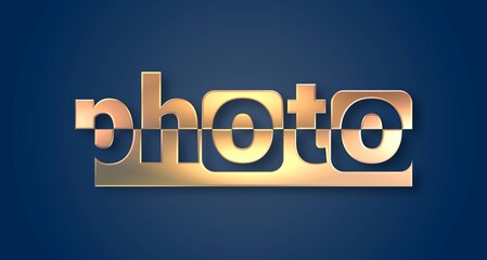 Testo PHOTO con sfondo colorato