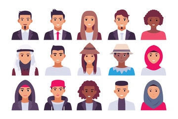 Diversity in Harmony: An array of portraits showcases a vibrant mosaic of individuals, symbolizing unity and the beauty of global diversity in this captivating artwork.