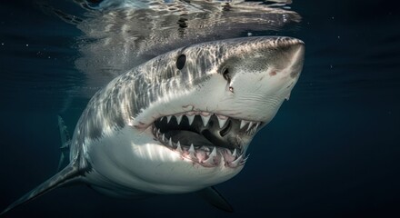 Fototapeta premium Great White Shark Underwater