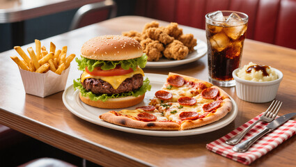 burger and fries
