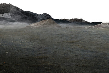 iceland volcanic landscape/Arid and dusty geology scene with dark rocky cliffs and untouched natural landscape.
