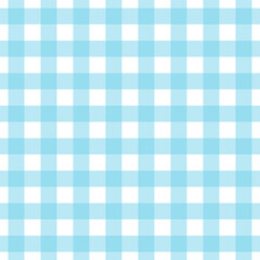 Light Blue and White Gingham Pattern, Seamless and Repeating.