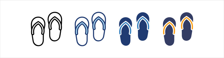Sandals Icon Set Multiple Style Collection