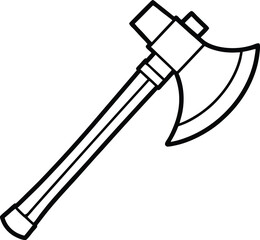 Simple line art drawing of a medieval axe