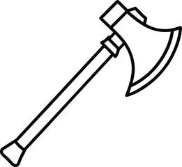 Hand drawn line art vector illustration of an axe