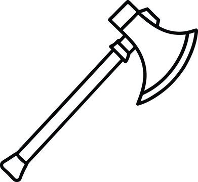 black axe outline, tool, weapon clip art preview