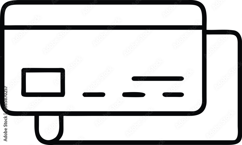 Poster outlined credit card payment method icon design for web and mobile apps
