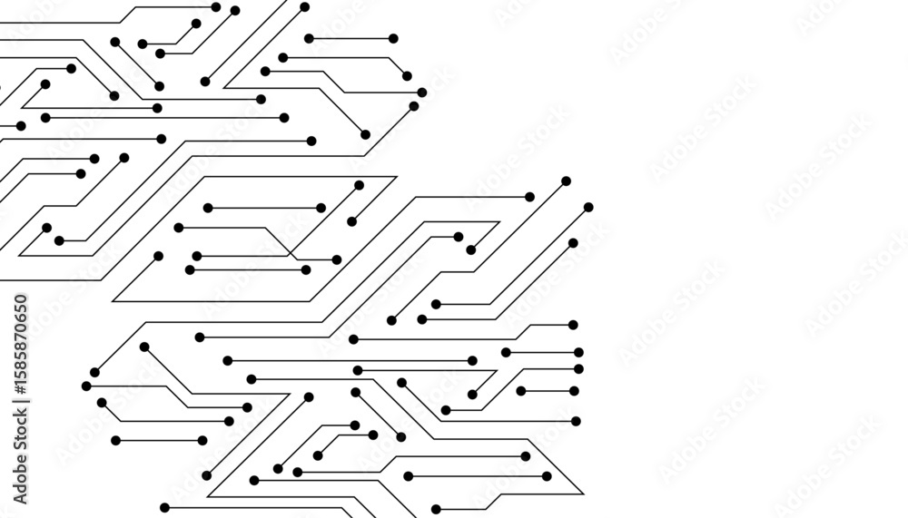Poster abstract futuristic circuit board illustration, circuit board with various technology elements. circ