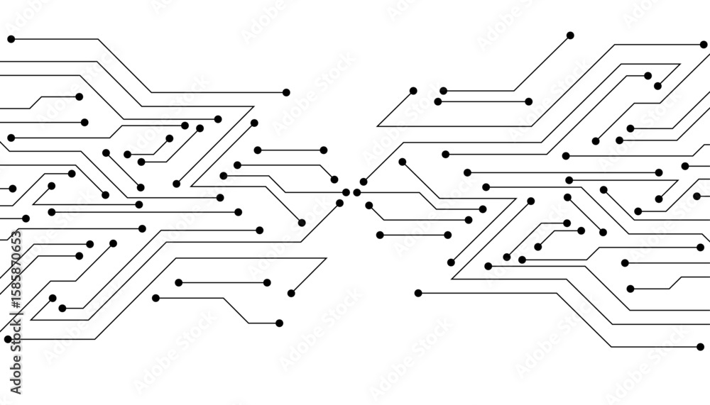 Aufkleber abstract futuristic circuit board illustration, circuit board with various technology elements. circ