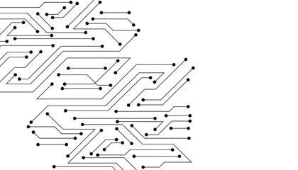 Abstract futuristic circuit board Illustration, Circuit board with various technology elements. Circuit board pattern for technology background. Vector illustratio