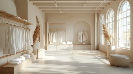 Fototapeta premium Modern empty clothing store interior
