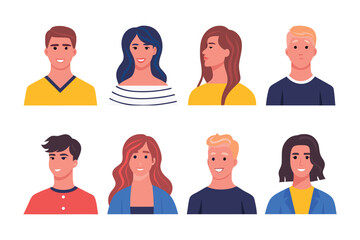 Portrait Collection: A vibrant collection of illustrated faces, showcasing diverse expressions and styles, each portrait captures a unique personality.