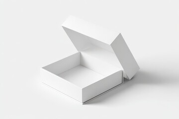 Open white square box