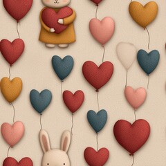 Fototapeta premium cute animals,baby pattern, Cute Baby Animals Seamless Pattern for Kids Products, Adorable Cute Baby Animals Repeating Background Design,
