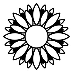 Daisy Chain vector silhouette black design white background