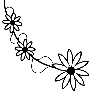 Daisy Chain vector silhouette black design white background