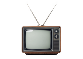 CRT TV isolated on a transparent background.
