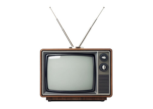 CRT TV isolated on a transparent background.	