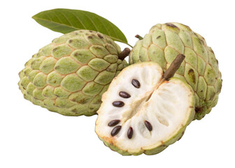 Fototapeta premium custard apple isolated on a transparent background. 