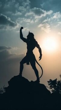 silhouette of a hanuman Jayanti