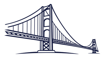 Fototapeta premium Iconic Suspension Bridge Structure and Design Engineering