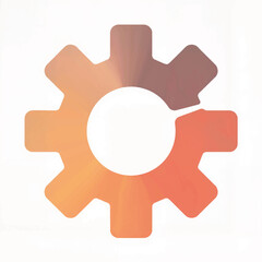 Obraz premium Abstract orange gear icon with gradient design for technology 