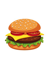 Big juicy neo burger on white background - Beef burger isolated. burger 3d design Free Photo.
