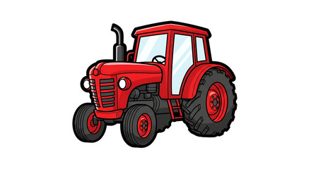 Obraz premium A red tractor ready for work. 