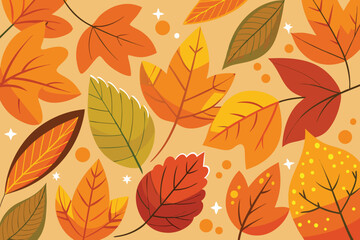 Seamless vector autumn leaf pattern for fall nature illustration design