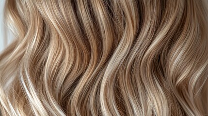 Naklejka premium Golden blonde wavy hair texture close-up