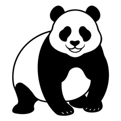 Panda vector silhouette black design white background
