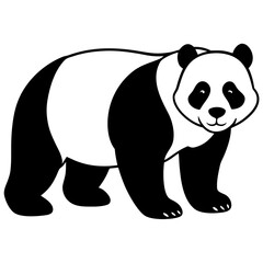 Naklejka premium Panda vector silhouette black design white background