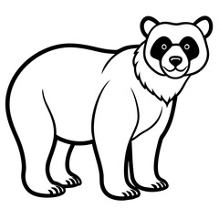 Minimalist Spectacled Bear Outline Design