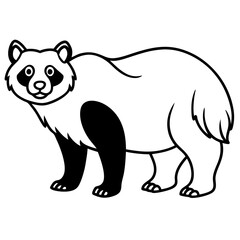 Minimalist Spectacled Bear Outline Design