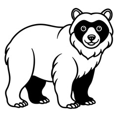 Minimalist Spectacled Bear Outline Design
