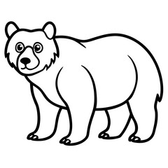 Minimalist Spectacled Bear Outline Design