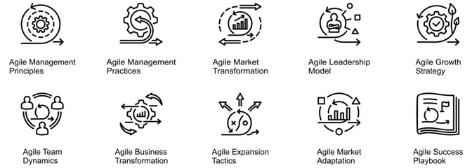 Agile Terms In Business banner web icon vector illustration