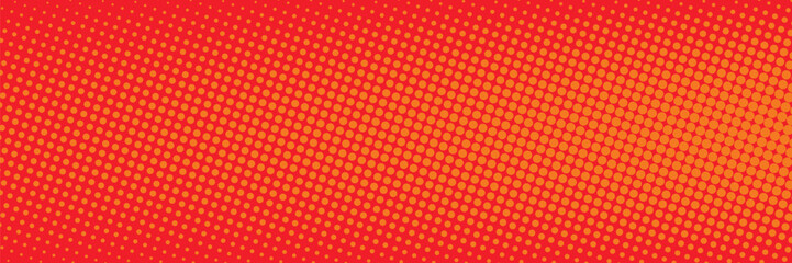 Dots halftone orange color pattern gradient texture with technology digital background. Dots pop art comics with summer background. vector ilustration