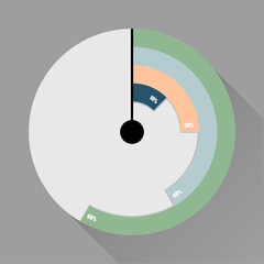 Multi Layer Circular Progress Chart Infographic,Percentage Data Visualization