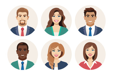 Diverse Portraits of Professionals: A collection of six diverse professional portraits, each radiating confidence and approachability.