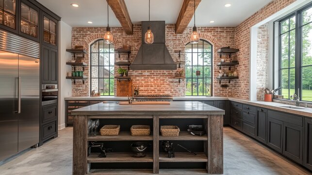 Rustic farmhouse kitchen design