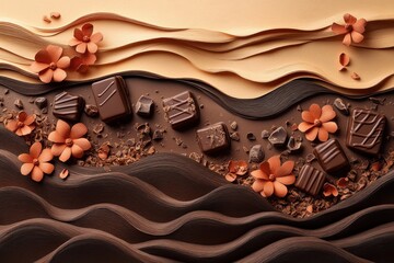 Chocolate delights, wavy layers