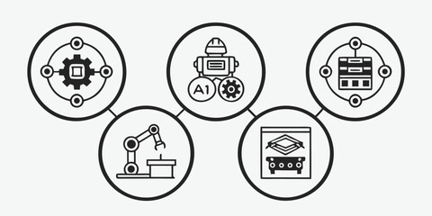 Industrial automation technology icons icon png