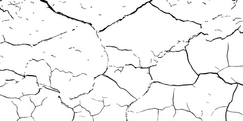 
Cracked wall texture grunge background. Earthquake effect. Vector illustration-Old cracked texture set isolated. Dry land crack texture for overlay.

